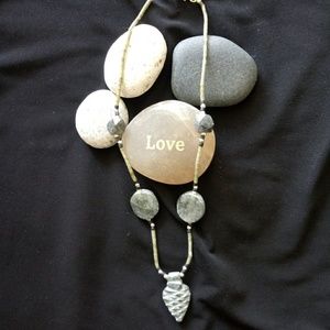 Gray Agate Arrowhead Necklace